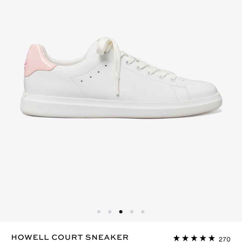 Tory Burch White and Pink Sneakers Minimalist Design